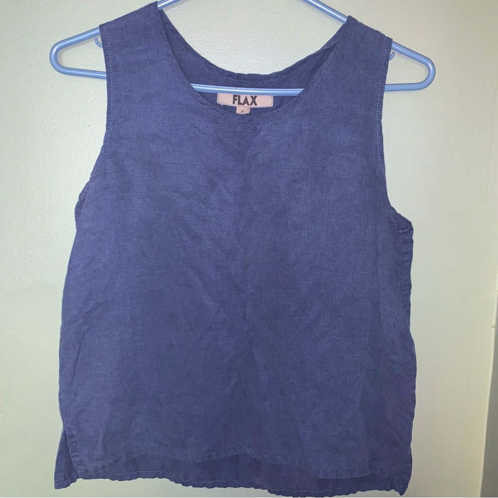 Blue linen tank top